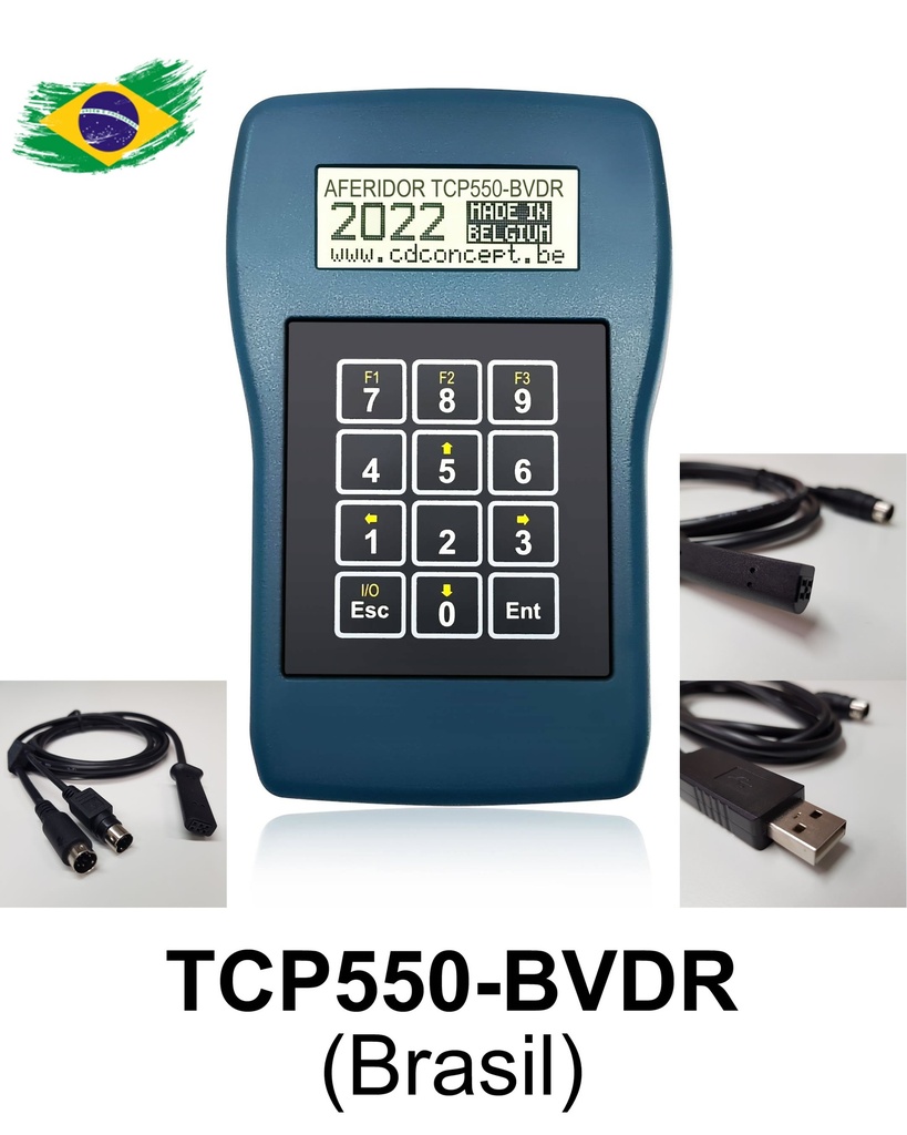 Aferidor de tacógrafo TCP550-BVDR com chave para modo workshop 2026