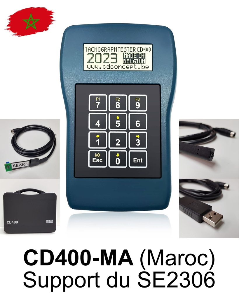 [KIT-CD400-MA] Tachograph programmer CD400 for Morocco (Sara SE2306 support)